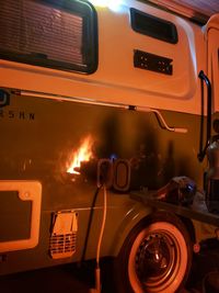 View of truck at night