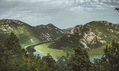 Scenic view of mountains against sky