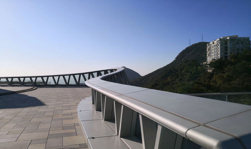 Bridge against clear blue sky