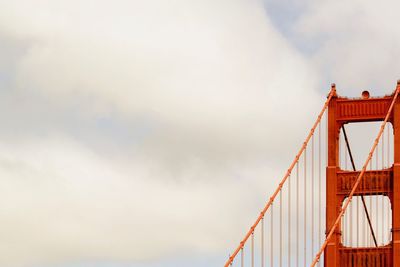 Low angle view of suspension bridge