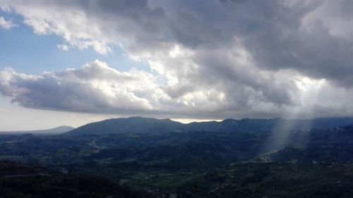 Scenic view of mountains against sky