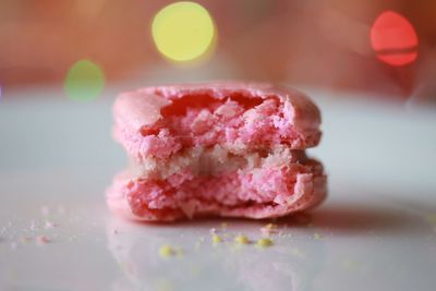 Close-up of macaroon on table