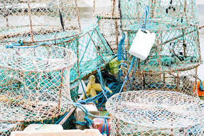 Fishing net in boat