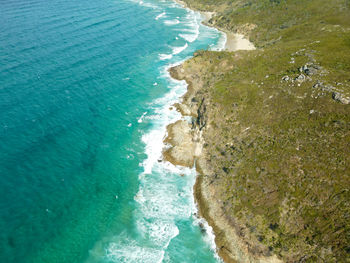 High angle view of beach