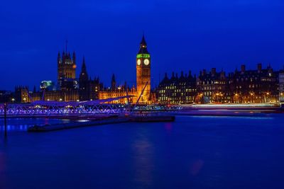 City lit up at night