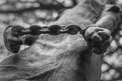 Close-up of hand holding rock