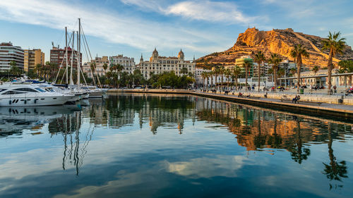 Boats in harbor