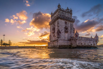 View of tower at sunset