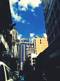 Low angle view of buildings against sky