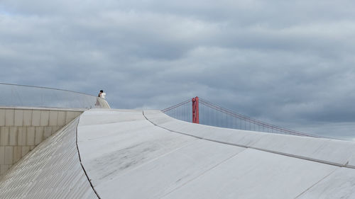 Low angle view of bridge against sky