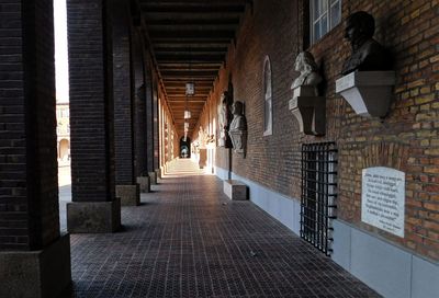 Narrow alley along buildings