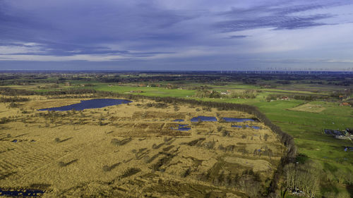 Aerial view of landscape against sky