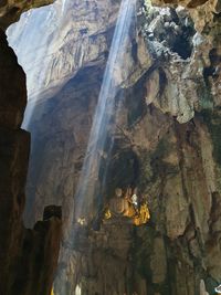 Low angle view of waterfall