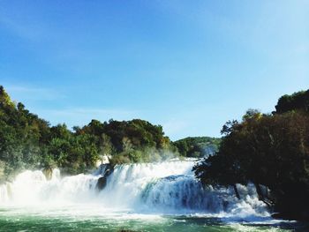 Scenic view of waterfall