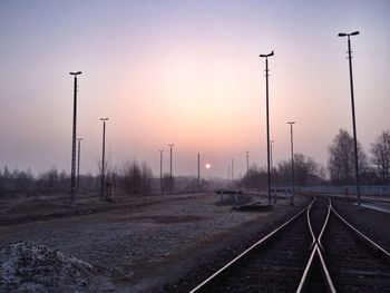 Railroad track at night