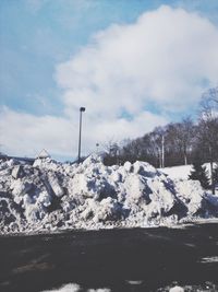 Snow covered mountain against sky