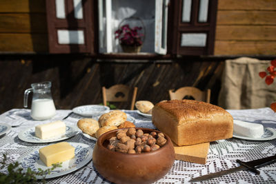 Close-up of food on table