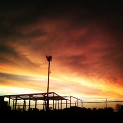 Low angle view of cloudy sky at sunset