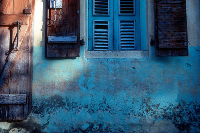 Closed window of old building