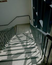 High angle view of stairs