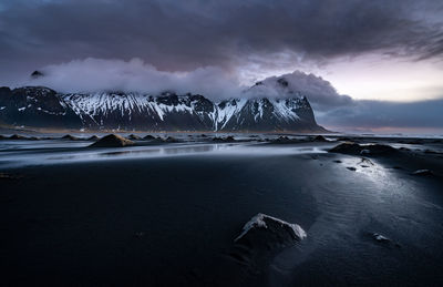 Scenic view of frozen sea against sky