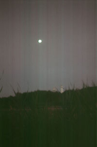 Scenic view of field against sky at night
