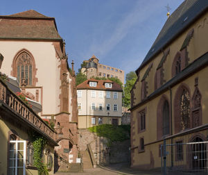 Low angle view of buildings in city