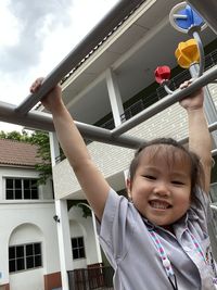 Portrait of cute girl smiling