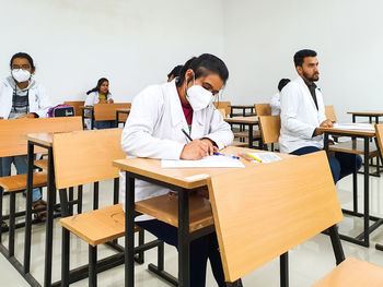 People sitting on table