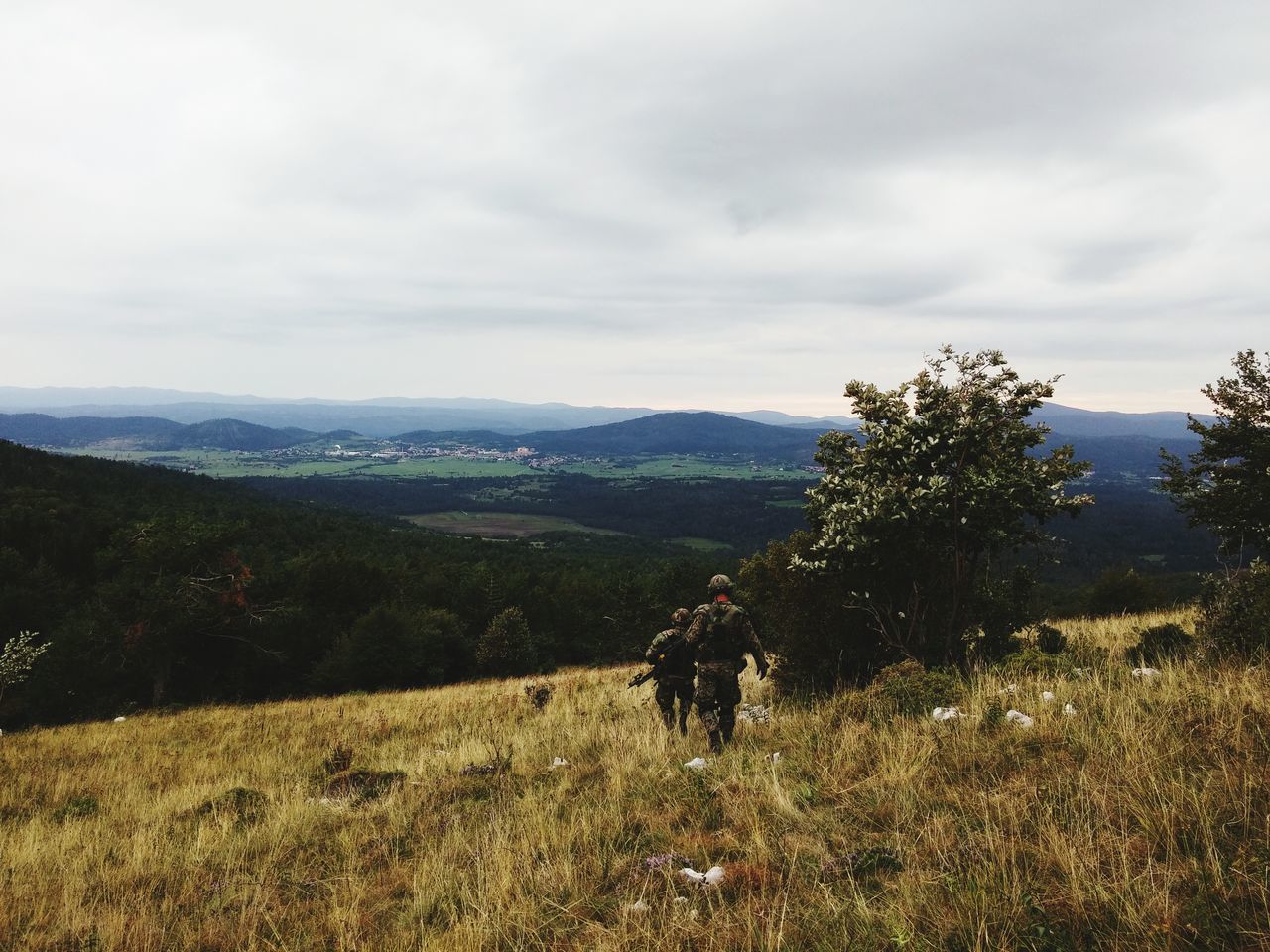 mountain, tranquil scene, sky, tranquility, landscape, scenics, beauty in nature, mountain range, cloud - sky, nature, cloudy, cloud, non-urban scene, tree, grass, growth, field, countryside, idyllic, plant