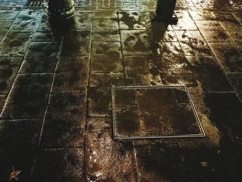 Close-up of wet swimming pool