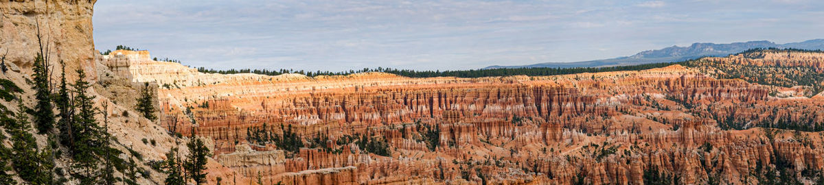 Panoramic view of landscape against cloudy sky