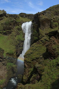 Scenic view of waterfall