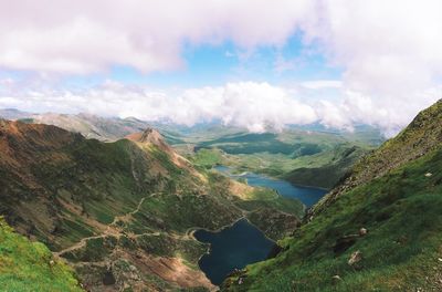 Panoramic view of mountains against sky