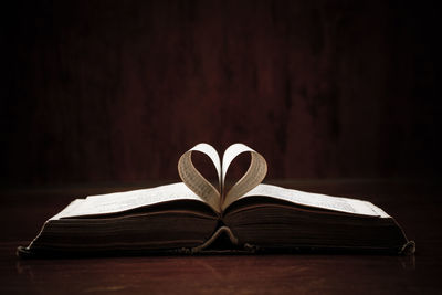 Heart shape on book