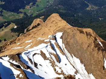 Aerial view of snowcapped mountains