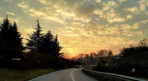 Country road at sunset