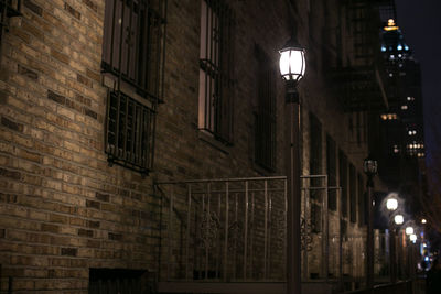 Low angle view of building at night