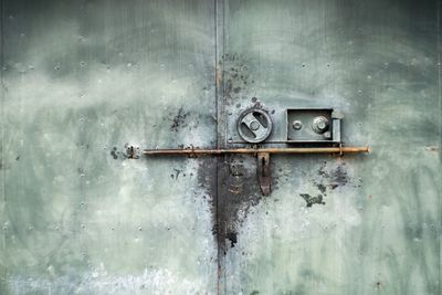 Close-up of rusty metal door