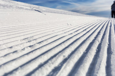 Close-up of snow covered land
