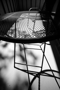 High angle view of basketball hoop on window