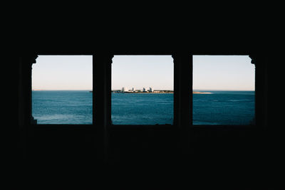 Sea seen through windows
