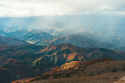 Scenic view of mountains against sky