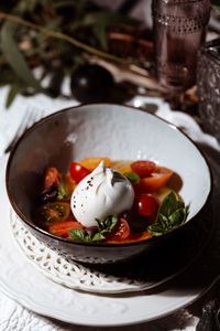 Close-up of food in plate on table
