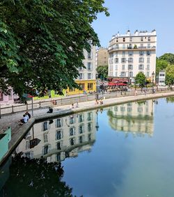 Reflection of buildings in water