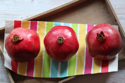Directly above shot of apples on table