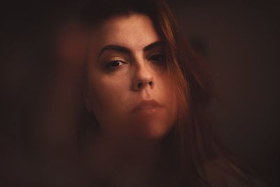 Close-up portrait of a beautiful young woman