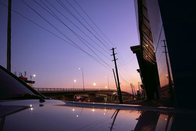 Bridge against sky at dusk