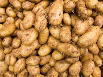 Full frame shot of potatoes in market