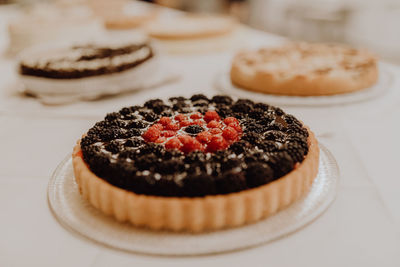 Close-up of sweet pie on table